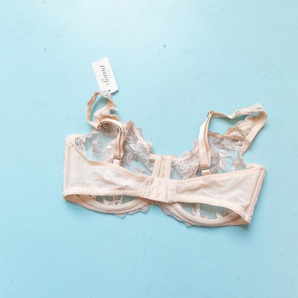 NWT Soma Sensuous Lace Unlined Underwire Bra In Light Nude Size 34D - Picture 4 of 6